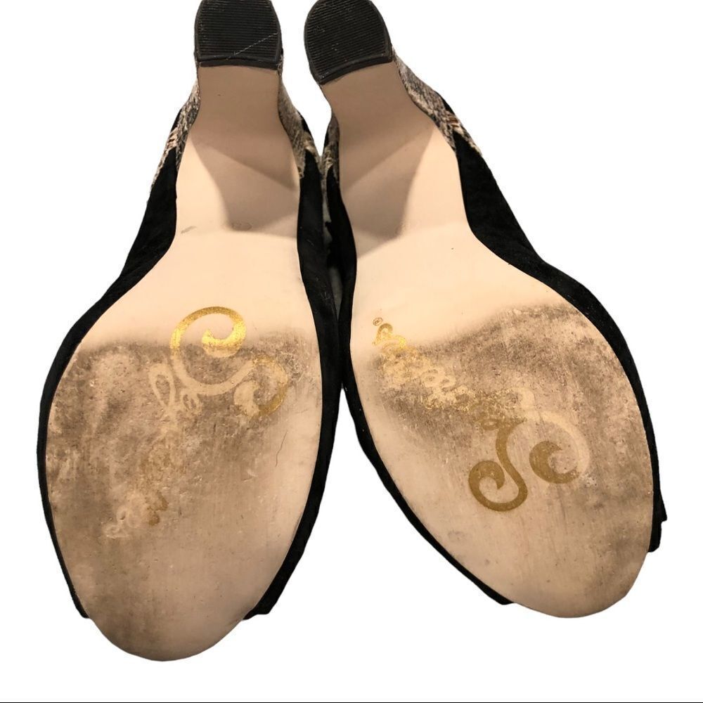 SEYCHELLES BLACK SUEDE & Snakeskin Heels 8 - Picture 6 of 7